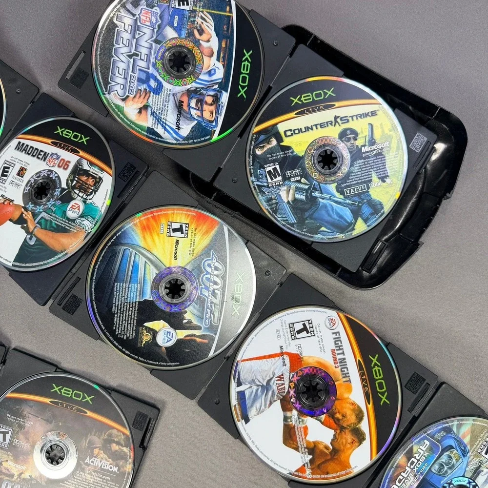 Microsoft Xbox Game Disc Lot 12 Games Multicolor Action Sports Racing Gaming‎
